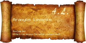 Aranyos Levente névjegykártya