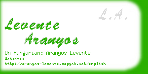 levente aranyos business card